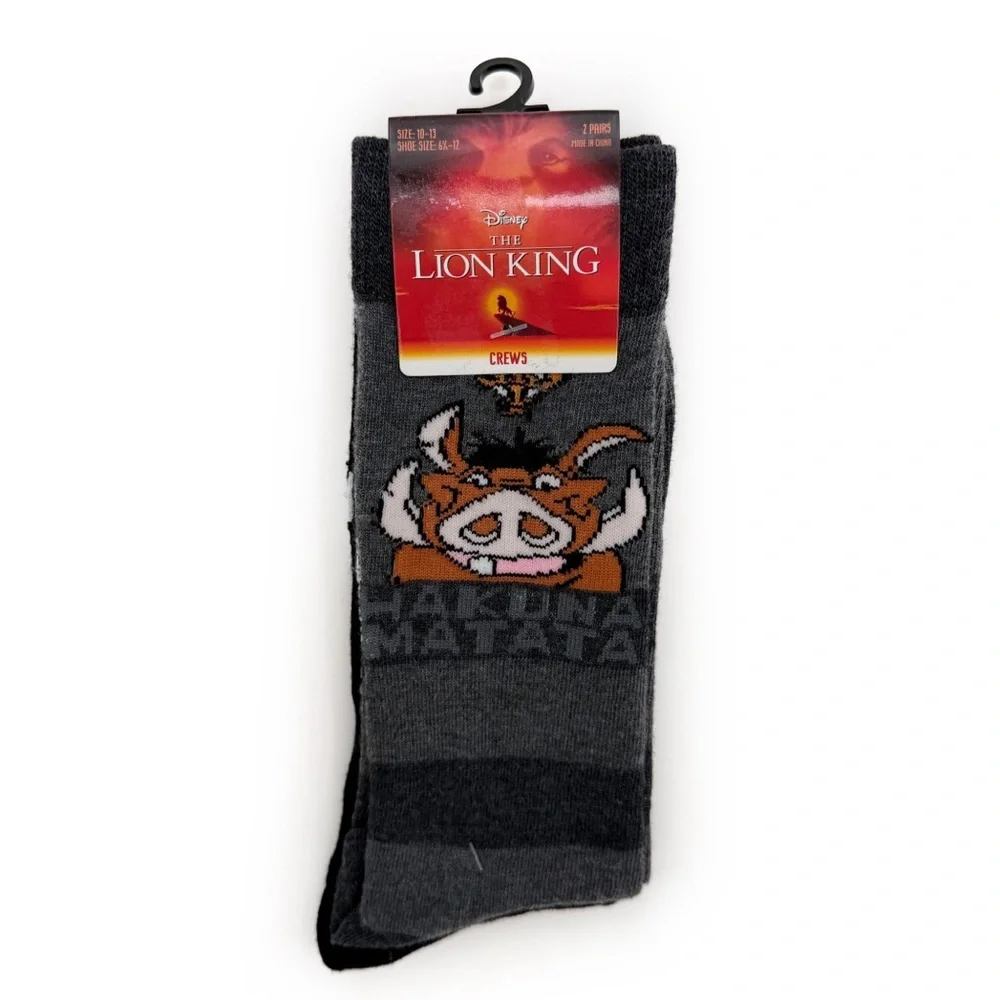 Disney The Lion King Crew Socks Mens Womens Timon Pumba Simba Movie Fun Gift 90s